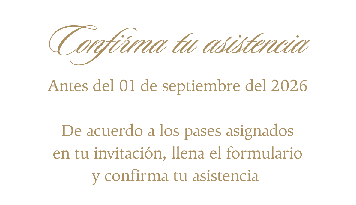 Confirma tu asistencia