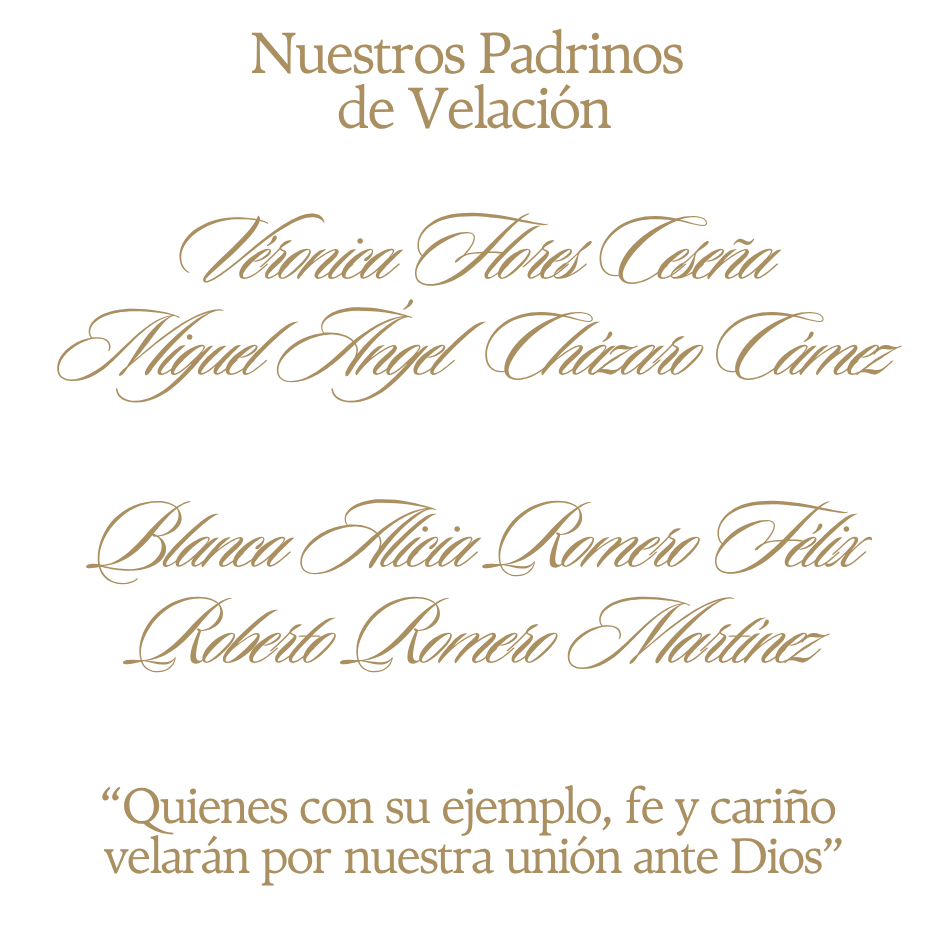 Nuestros padrinos de velación